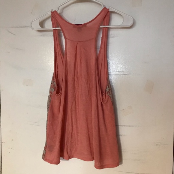 Pink and Tan Lace Tank Top - Picture 2 of 2